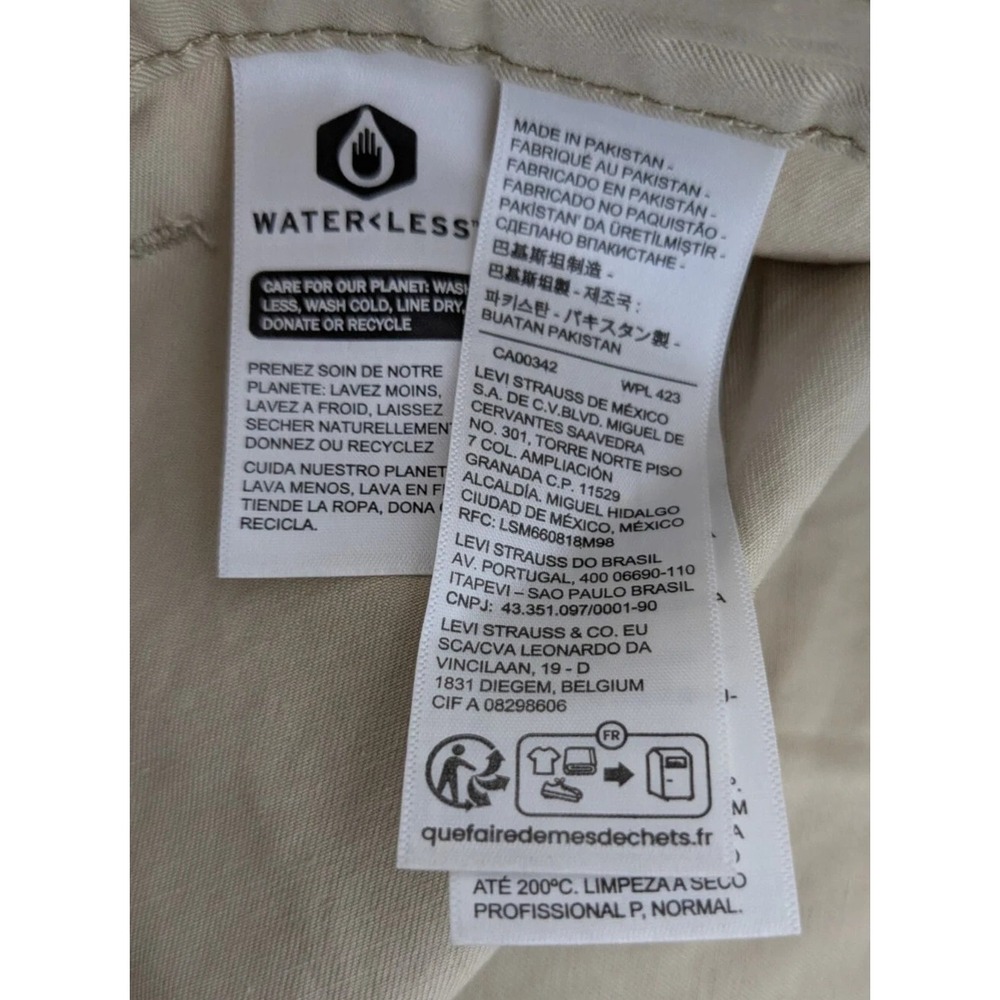 NEW Levi's 94 Cargo Skirt Khaki Size 33 Mini Retro Tan Beige - 100% Cotton - Picture 5 of 7